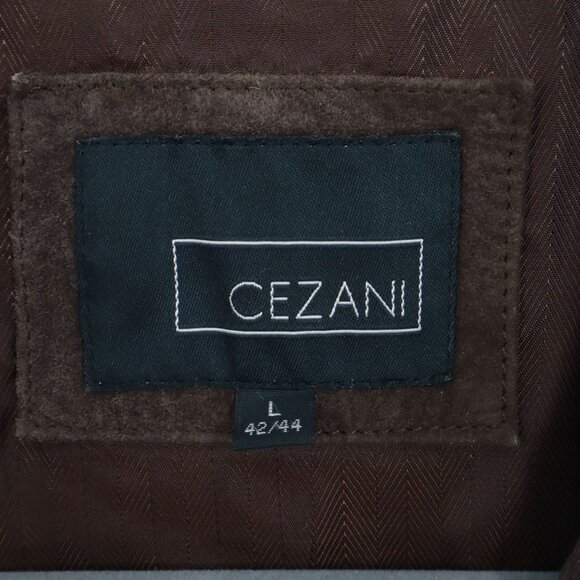 Cezani Leather Suede Overcoat Men L Brown Professor Literary Distinguished Retro - Picture 2 of 16